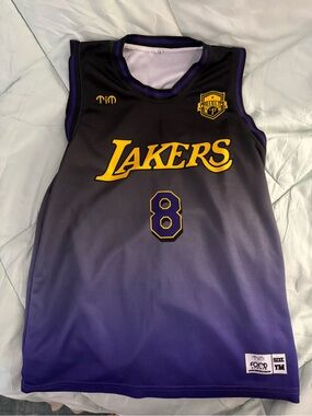 Lakers Purple Gradient #8 Kids Basketball Jersey by